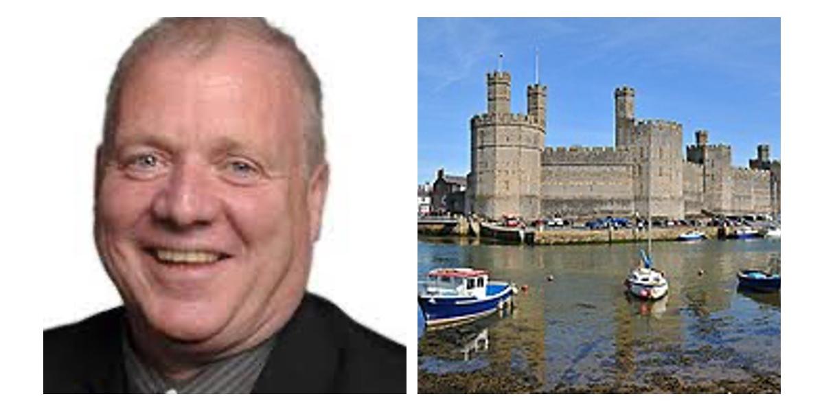 Llun: Roy Owen, Cyngor Gwynedd a chastell Caernarfon, Wici Commons