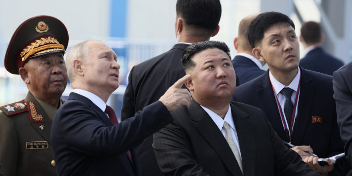 Vladimir Putin a Kim Jong Un