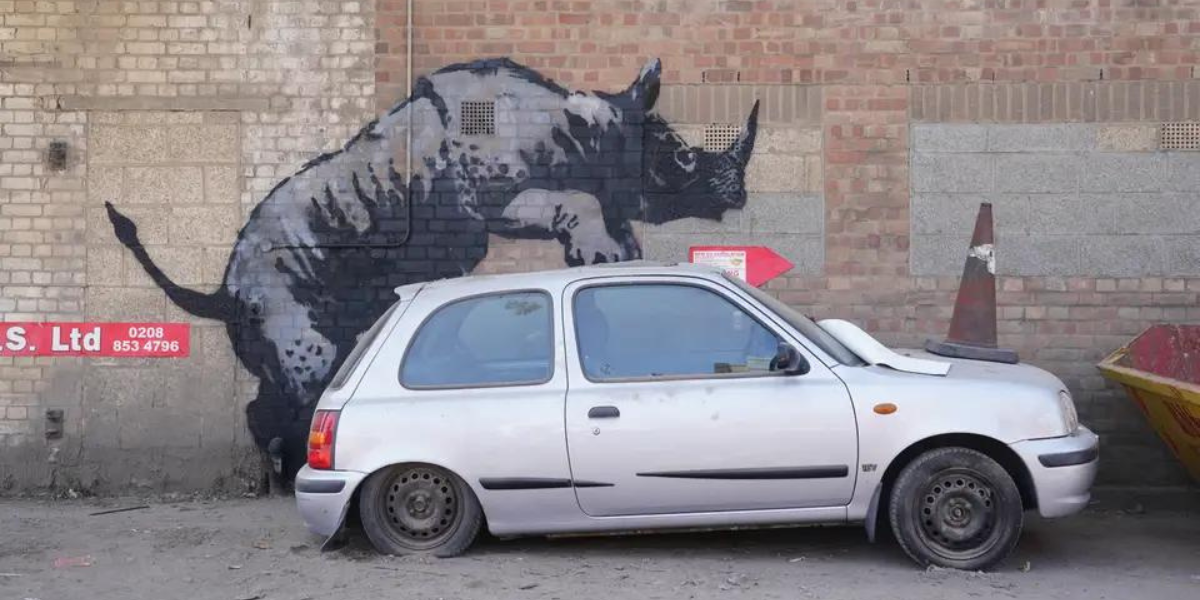 Darn o gelf Banksy yn Llundain