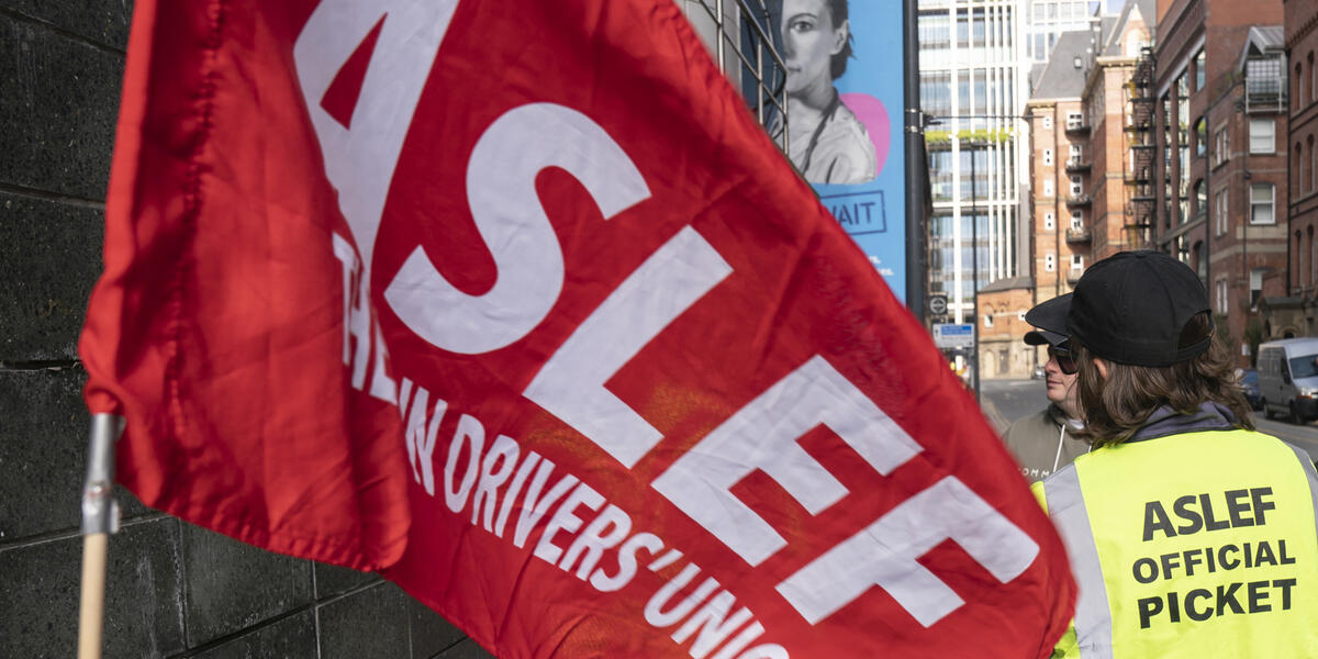 Baner Undeb Aslef