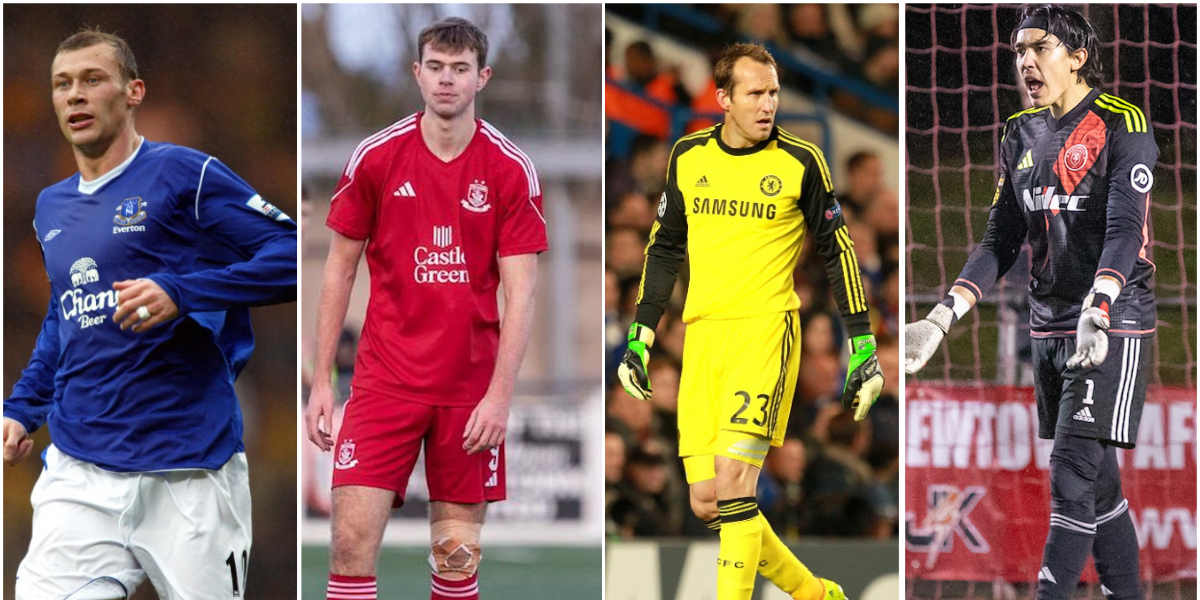 (Chwith i dde) Duncan Ferguson, Cameron Ferguson, Marrk Schwarzer. Julian Schwarzr Garcia
