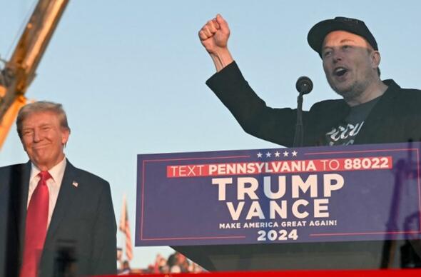 Donald Trump ac Elon Musk