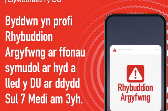 Rhybudd ffonau