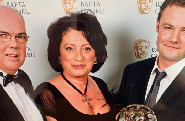 Robin Evans, Sue Waters a Bedwyr Rees yng Ngwobrau BAFTA Cymru