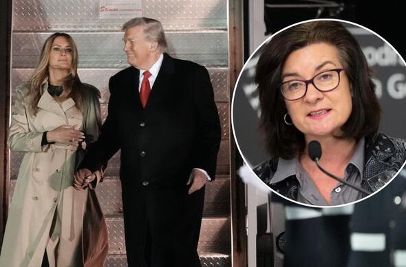 Donald Trump ac Eluned Morgan