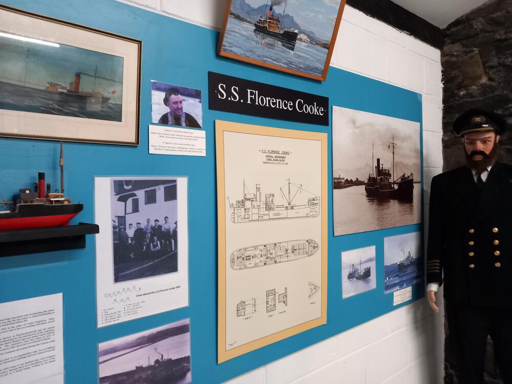 Arddangosfa i'r SS Florence Cook yn Amgueddfa'r Môr Porthmadog