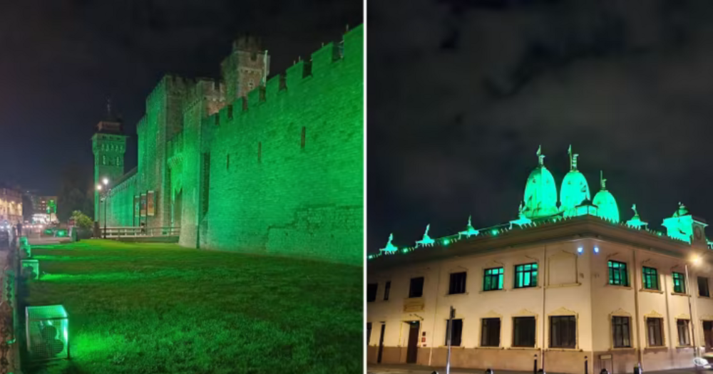 Adeiladau Caerdydd yn goleuo'n wyrdd i godi ymwybyddiaeth o gyflwr genetig prin