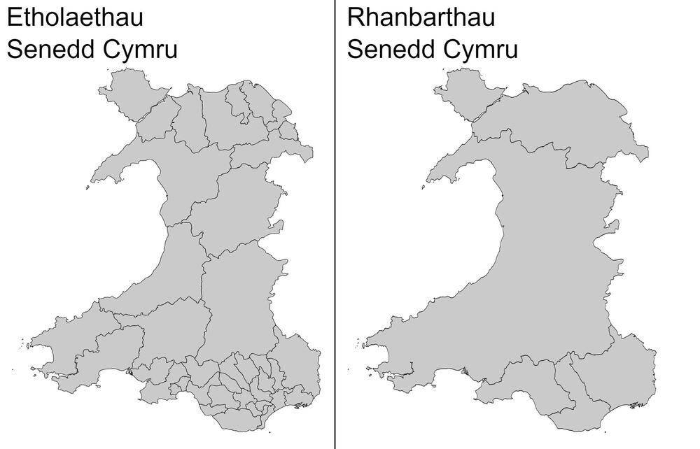 Yr hen etholaethau a rhanbarthau