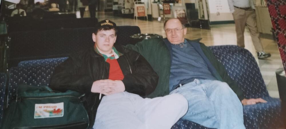 Elfryn a'i dad cu