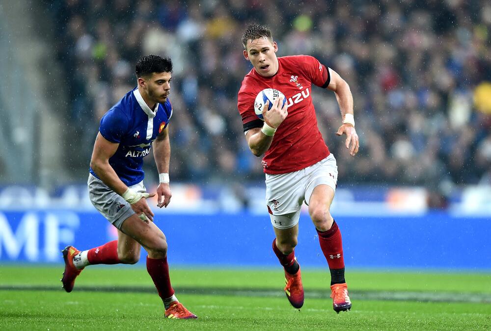 Liam Williams yn chwarae yn fuddugoliaeth 24-19 Cymru yn erbyn Ffrainc yn 2019. Llun: Asiantaeth Huw Evans