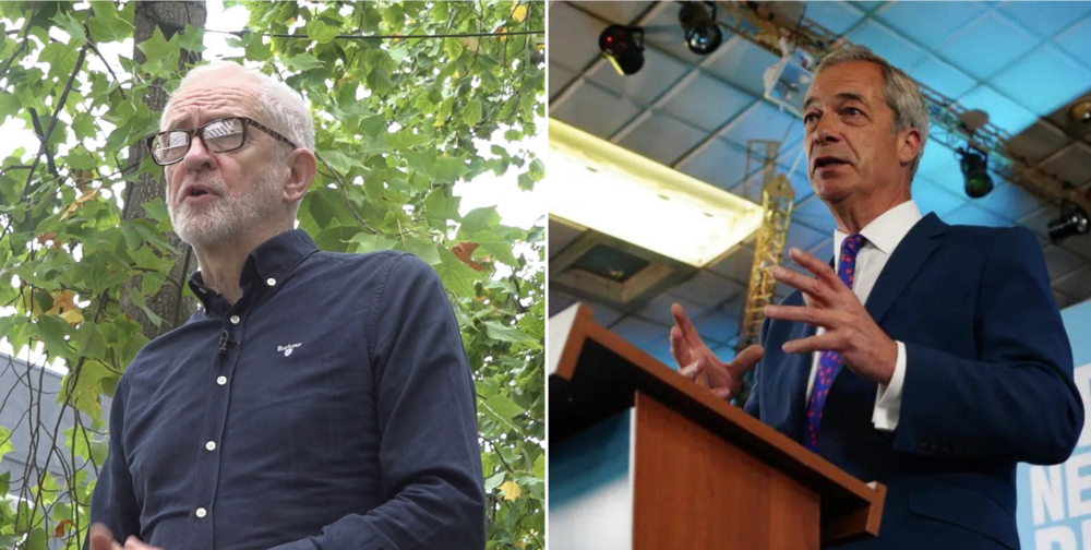 Jeremy Corbyn a Nigel Farage