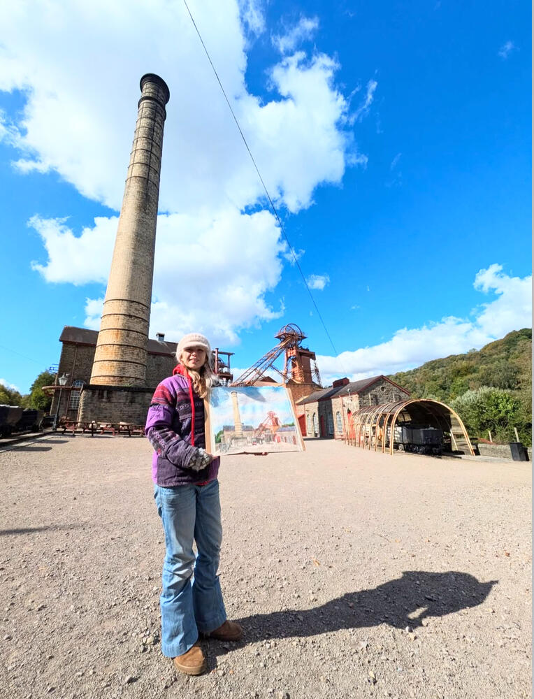 Rachel tu allan i Barc Treftadaeth Cwm Rhondda
